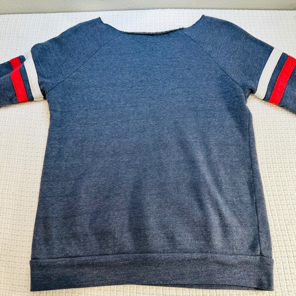 Alternative Earth Blue Striped Sleeve Sweatshirt Pullover Women's‎ XL -sporty - Picture 8 of 12